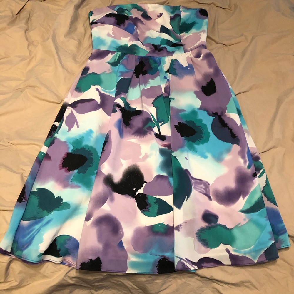 The Limited Strapless Watercolors Dress